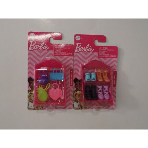 Mattel Other - Barbie - Handbag Pack - Shelf with 4 Handbags & Fashion Shoe Pack with Shoe Rack